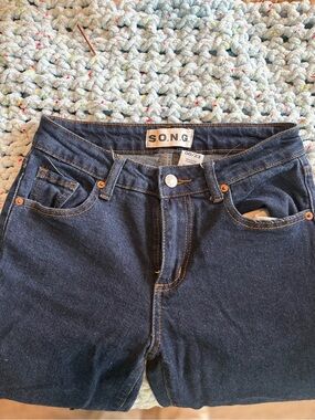 S.O.N.G. Women's High-Rise Dark Blue Denim Jeans